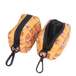 a Orange dog poop bag
